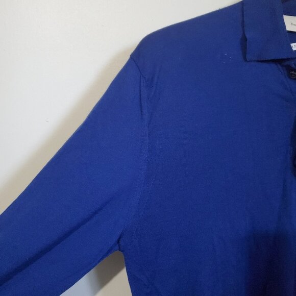 ERMENEGILDO ZEGNA Men's Small Luxe Cashmere Silk Sweater Knit Long Sleeve Polo - Picture 3 of 14